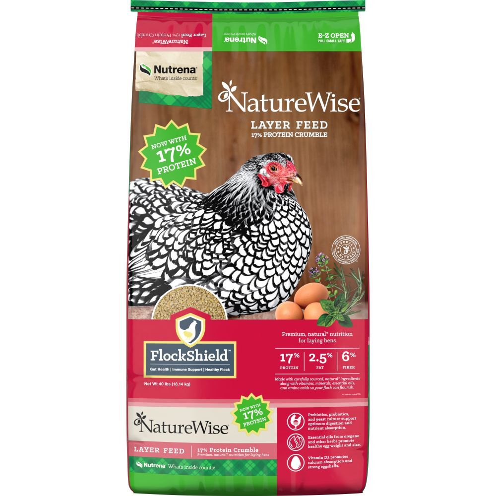 Nutrena NatureWise 17% Protein Layer Crumble Poultry Feed, 40-Lb