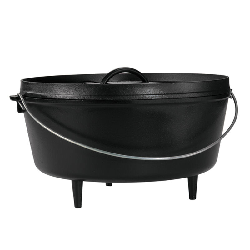 4-Qt Cast Iron Seasoned Camp Dutch Oven with Lid