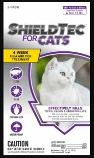 ShieldTec Topical Insect Repellent Liquid For Cats 1.5+ lbs  - 3 Count