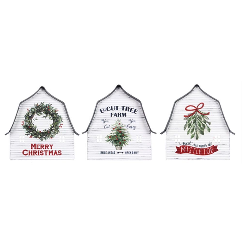 Young's Inc Wood Country Christmas Tabletop Barn Assortment