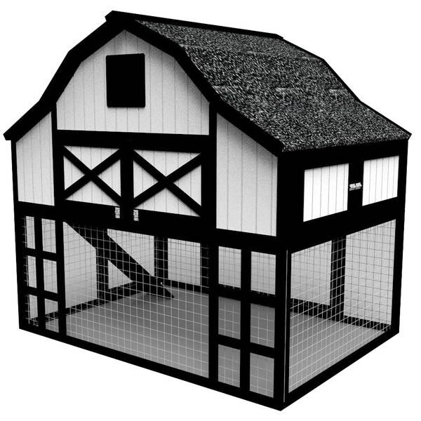 Rugged Ranch Omaha Chicken Coop - Black/White, 63X48X60