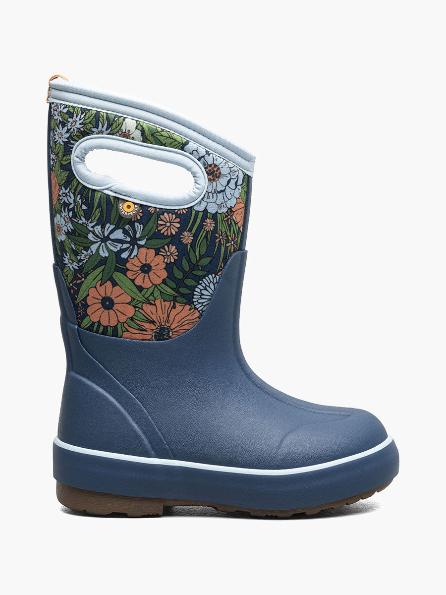 Bogs Kids' Classic II Vintage Floral 3 Season Boots in Blue