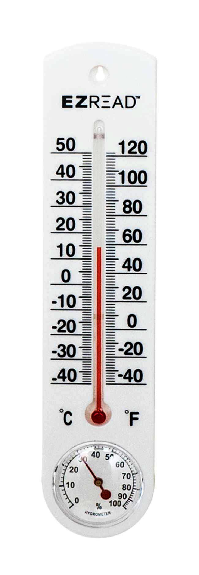 EZ Read 9 in Indoor & Outdoor Thermo Hygrometer - White