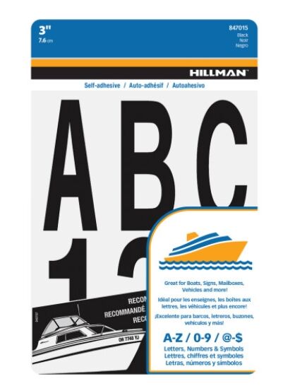 Hillman Black Adhesive Letter & Number Pack, 3-In