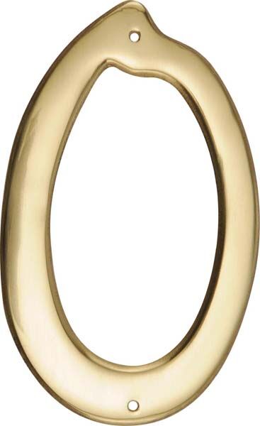 Hillman Traditional Number - Gold, 4 In, Brass