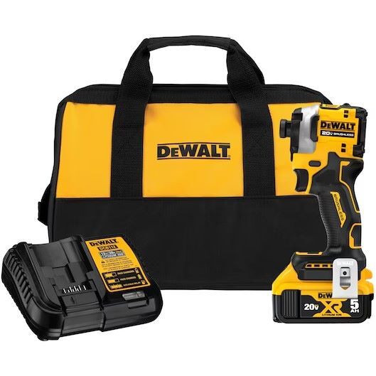 DEWALT Atomic 20V Max Brushless Cordless 3-Speed Impact Driver Kit, 1/4-In