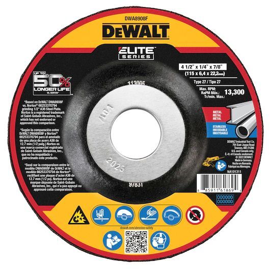 DEWALT Elite Series Grinding Wheel, 9-In x 1/4-In