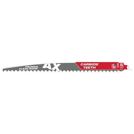 Milwaukee The AX with Carbide Teeth for Cleaning Wood Sawzall Blade, 12-In