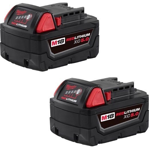 Milwaukee M18 Redlithium CX5.0 Extended Capacity Battery, 2-Pk