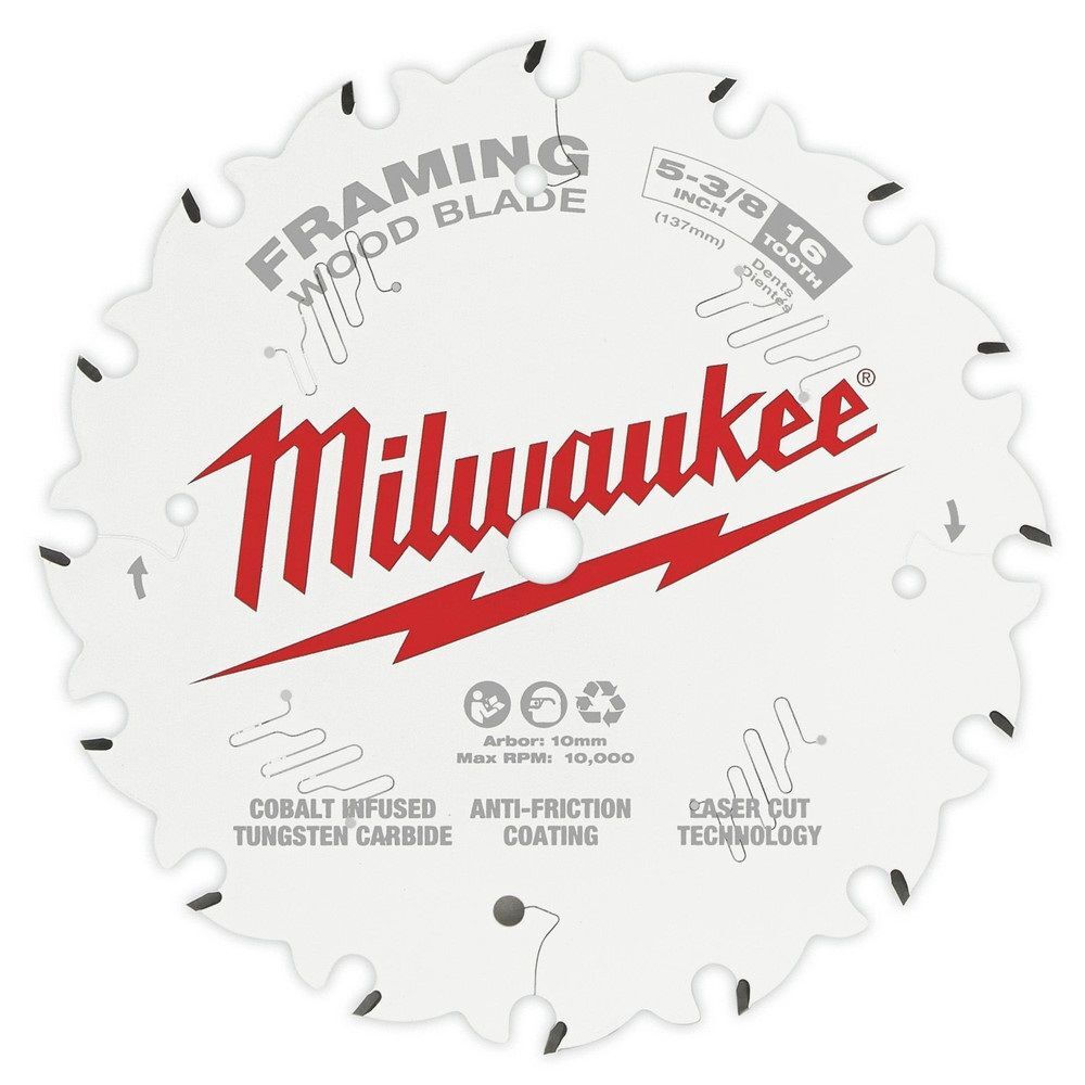 Milwaukee Framing Circular Saw Blades, 16-T x 5-3/8-In