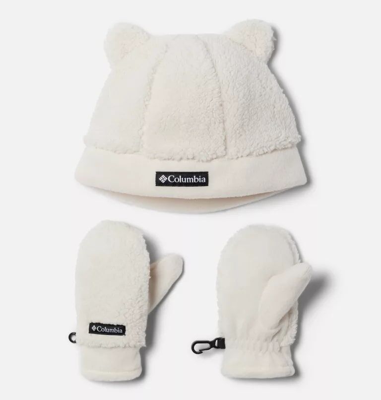 Columbia Kids' Rugged Ridge Beanie And Mitten Set in Chalk
