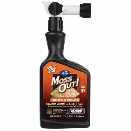 Moss Out! Liquid Herbicide Moss Killer for Roofs and Walks, 27-Oz Bottle