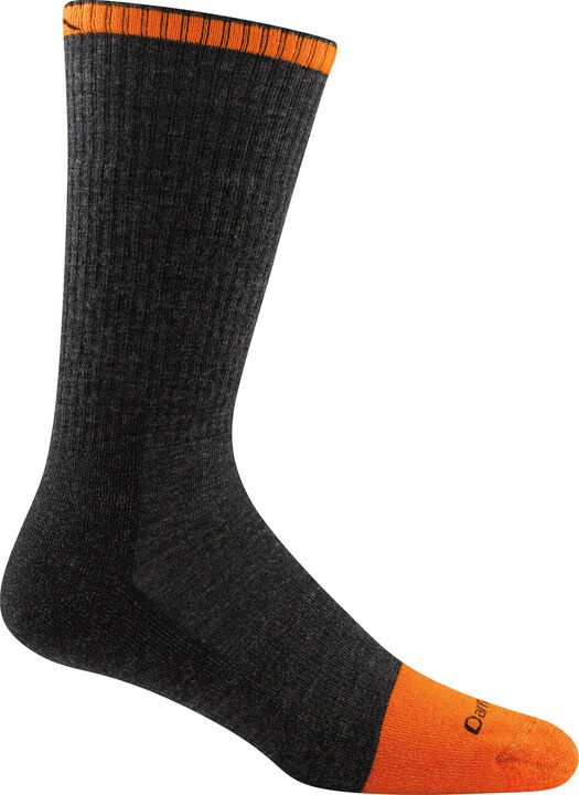 Men's Steely Boot Sock in Black and Orange