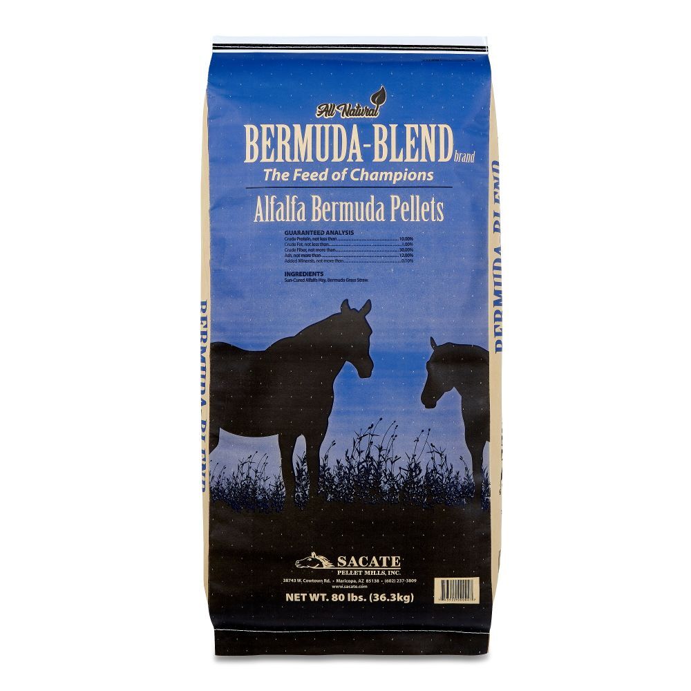 Sacate Pellet Mills Bermuda-Blend Alfalfa Horse Pellets, 80-Lb