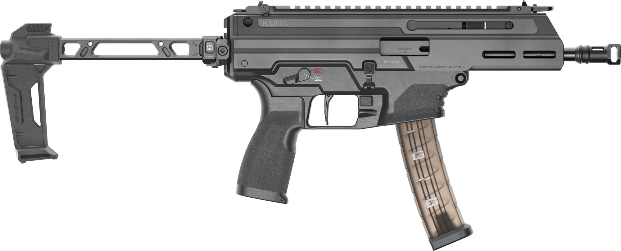 Springfield Armory Kuna 9mm 6" Semi-Auto Braced PCC Pistol, 30-Rd