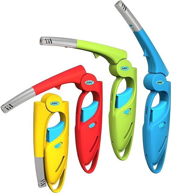 MK Lighter Fold-N-Go Set, Windproof Flame, Foldable Utility Lighters Assortment