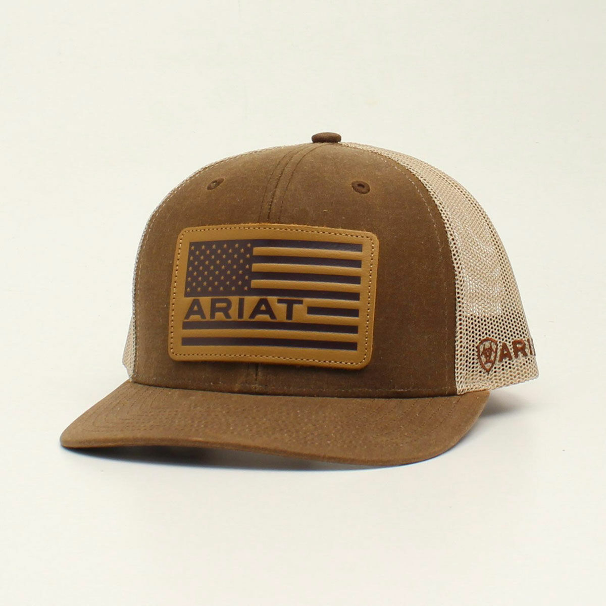 Ariat Oilskin w/ Ariat Flag Leather Patch Richardson 112 Cap