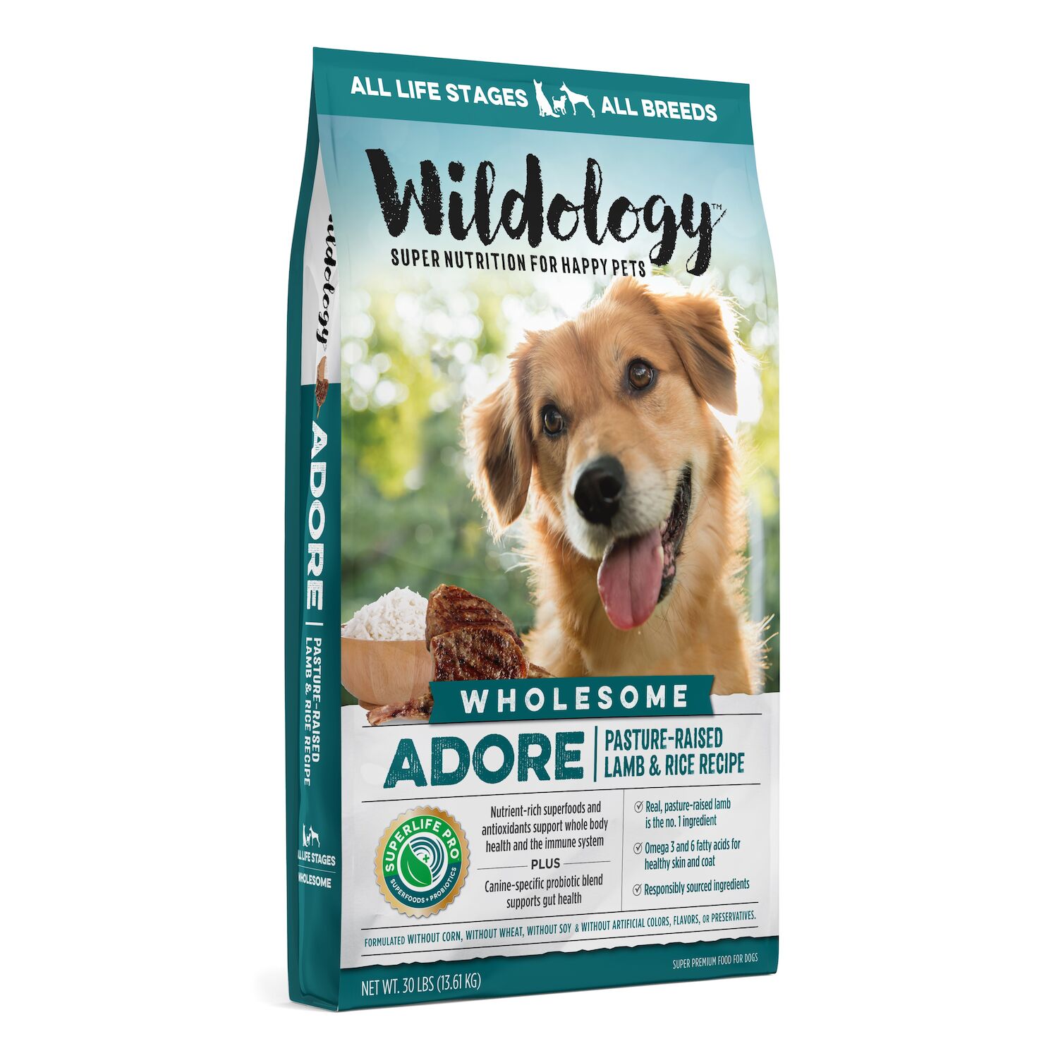 Wildology Adore Pasture-Raised Lamb & Rice Dog Food, 30-Lb