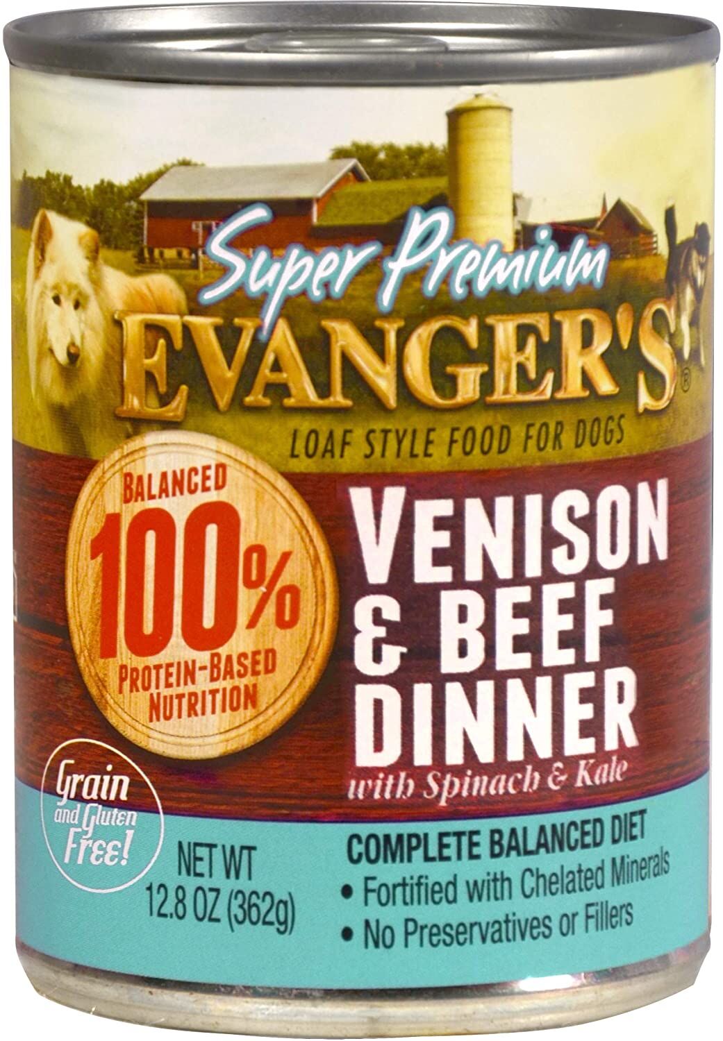 Super Premium Venison & Beef Dinner Wet Dog Food, 12.8-Oz Can