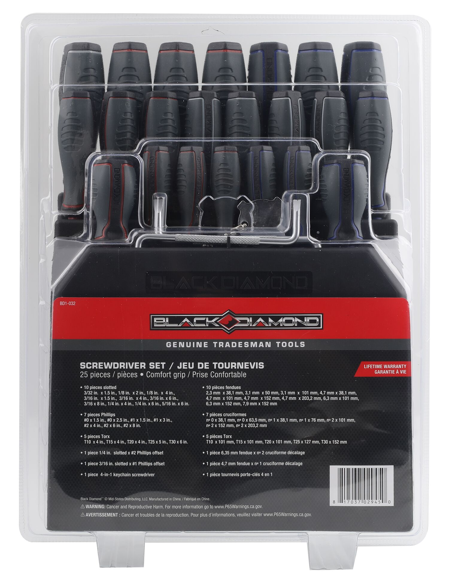 Black Diamond Comfort Grip Screwdriver Set, 25-Pc