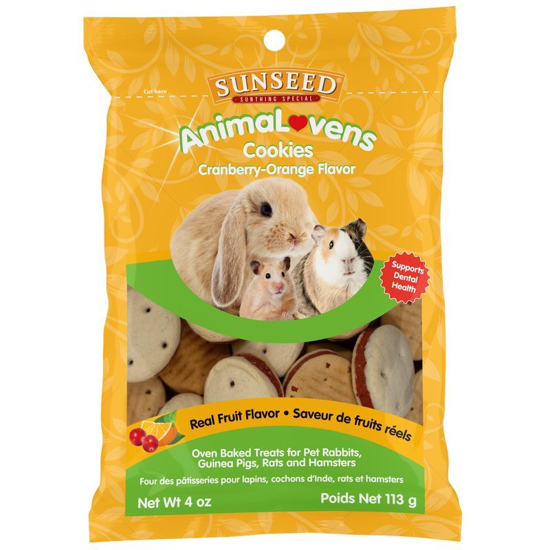 Sunseed AnimaLovens Cookies Cranberry-Orange Treat For Small Animals, 4-Oz