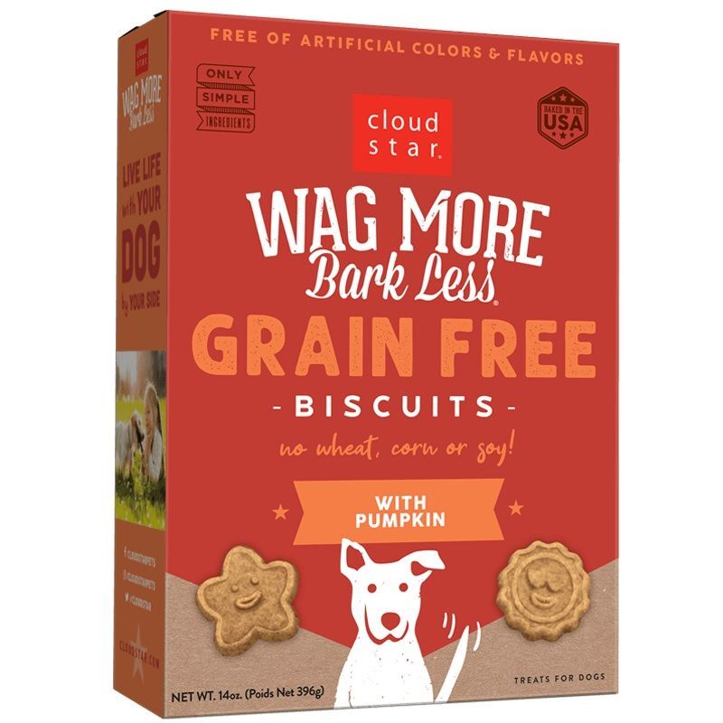 Cloud Star Wag More Bark Less Crunchy Grain Free Pumpkin Dog Treats, 14-Oz