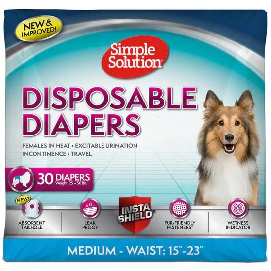 Simple Solution Disposable XXL Female Dog Diapers, 12-Ct