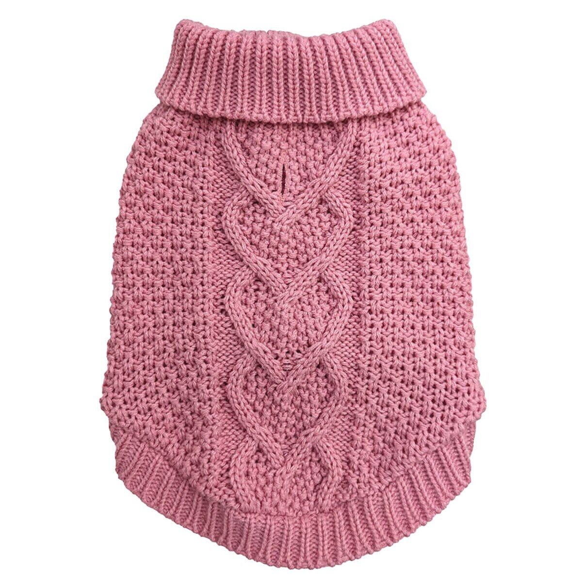 Ethical Pet Fashion Pet Small Pink Chunky Heart Sweater