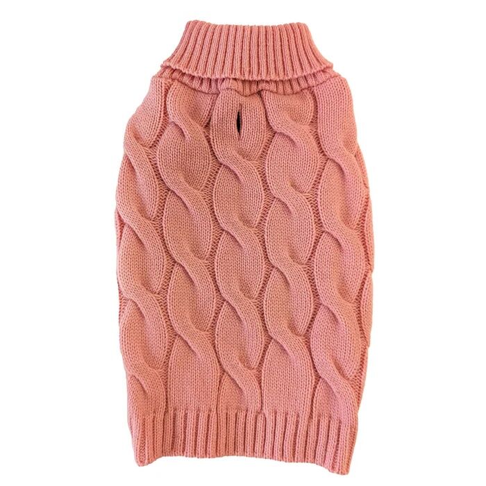 Ethical Pet Fashion Pet Small Cotton Candy Pink Twisted Cable Sweater