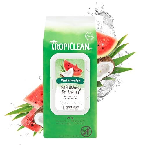 TropiClean Watermelon 2-in-1 Wipes, 100-Ct