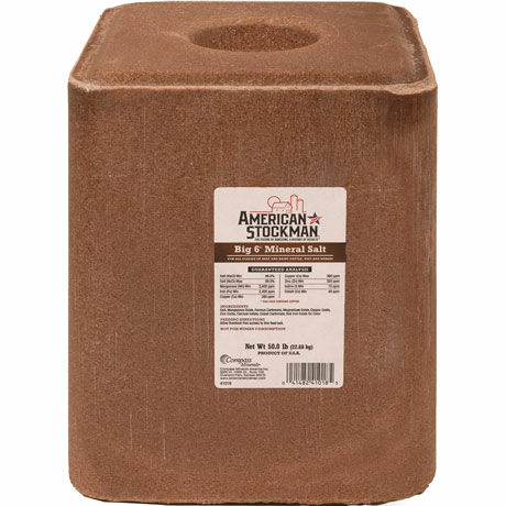 American Stockman Big 6 Mineral Salt Block, 50-Lb