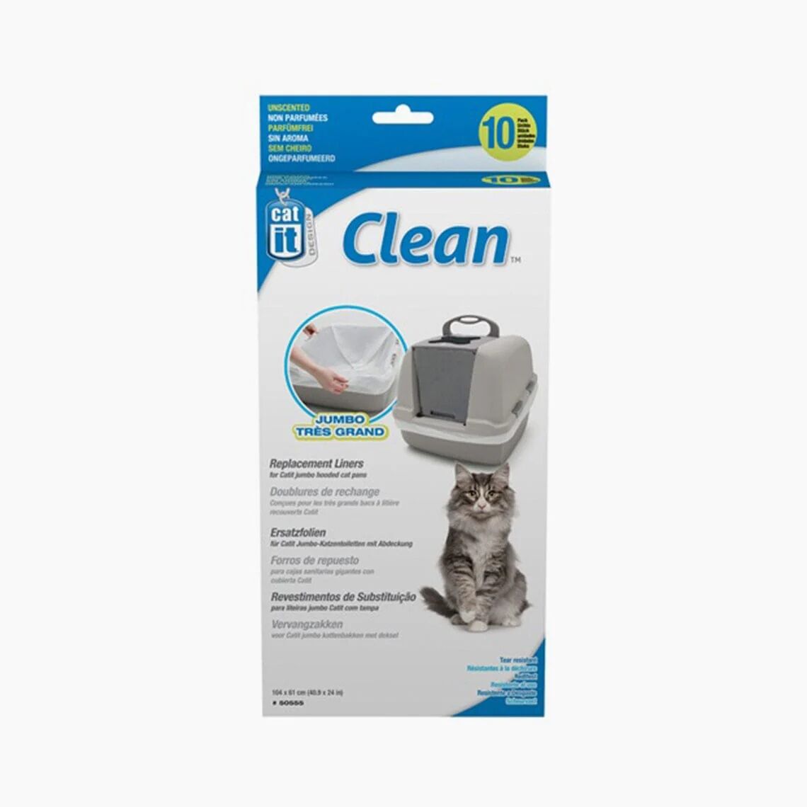 Catit Replacement Liner for Jumbo Hooded Cat Litter Pan, 10-Ct