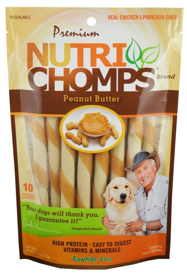 NutriChomps Mini Twist - Peanut Butter, 10 Count
