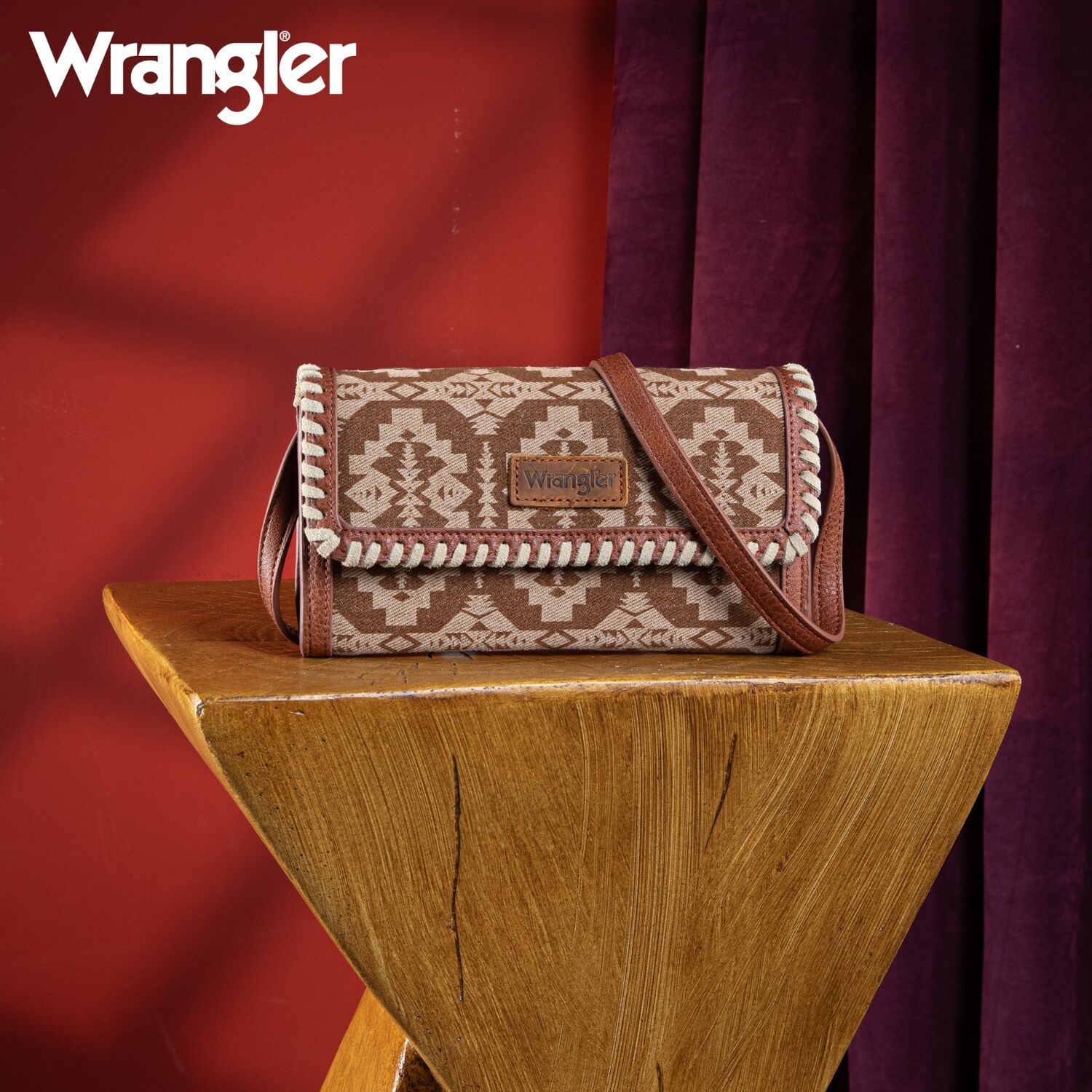 Wrangler Laser Print Denim Wallet