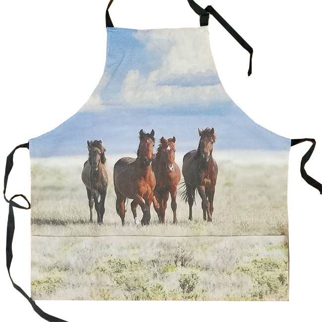 Cowboy Living Horses Kitchen Apron