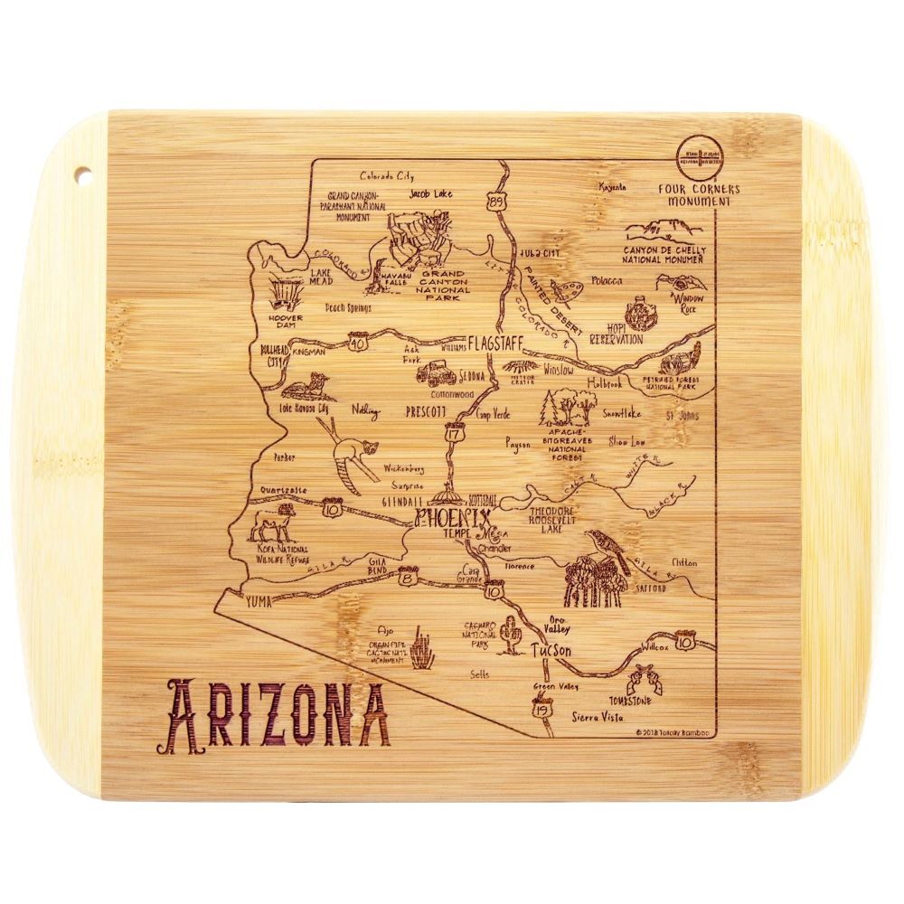 Totally Bamboo A Slice of Life Arizona Serving and Cutting Board, 11-In x 8-3/4-In