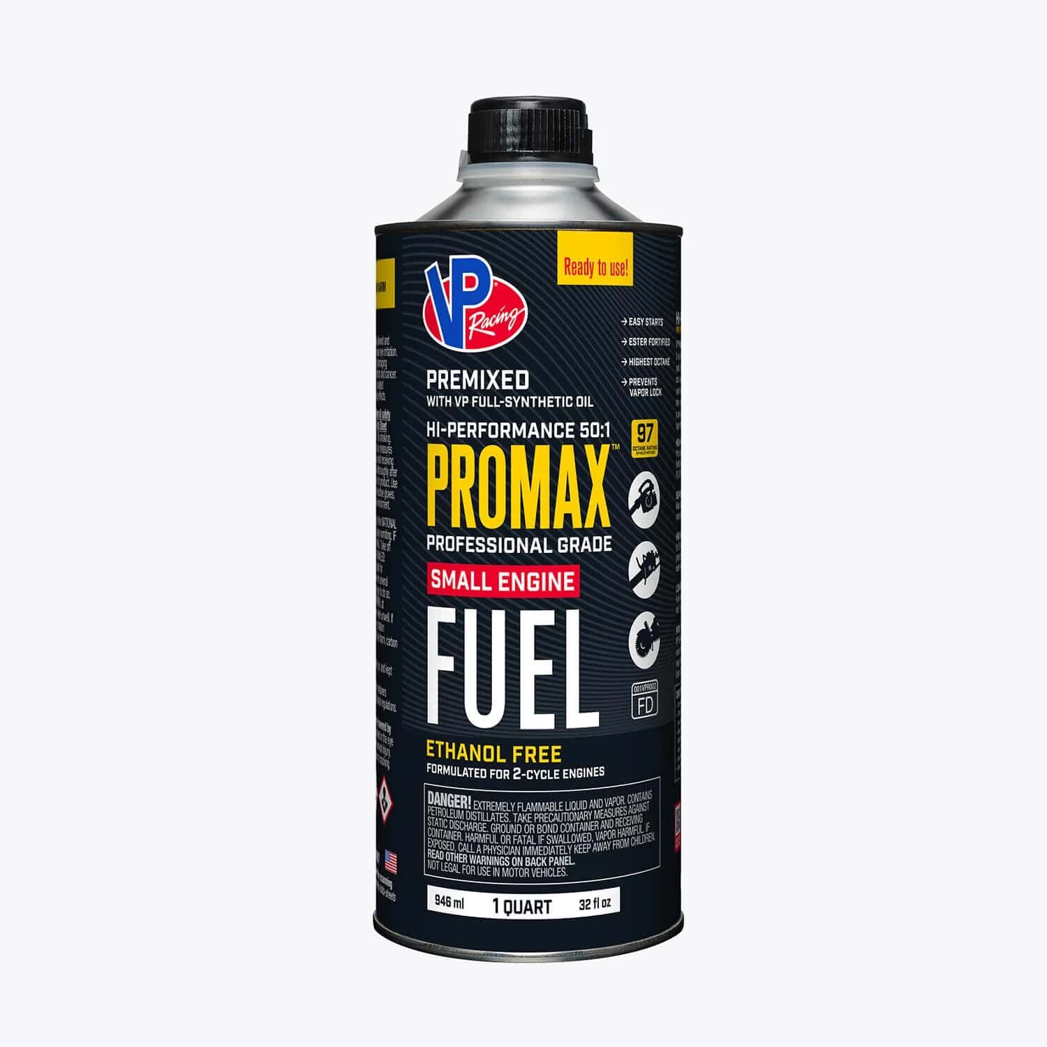 VP Racing Fuels ProMax 50:1 Premix 2 Cycle Fuel For Small Engines, 1-Qt