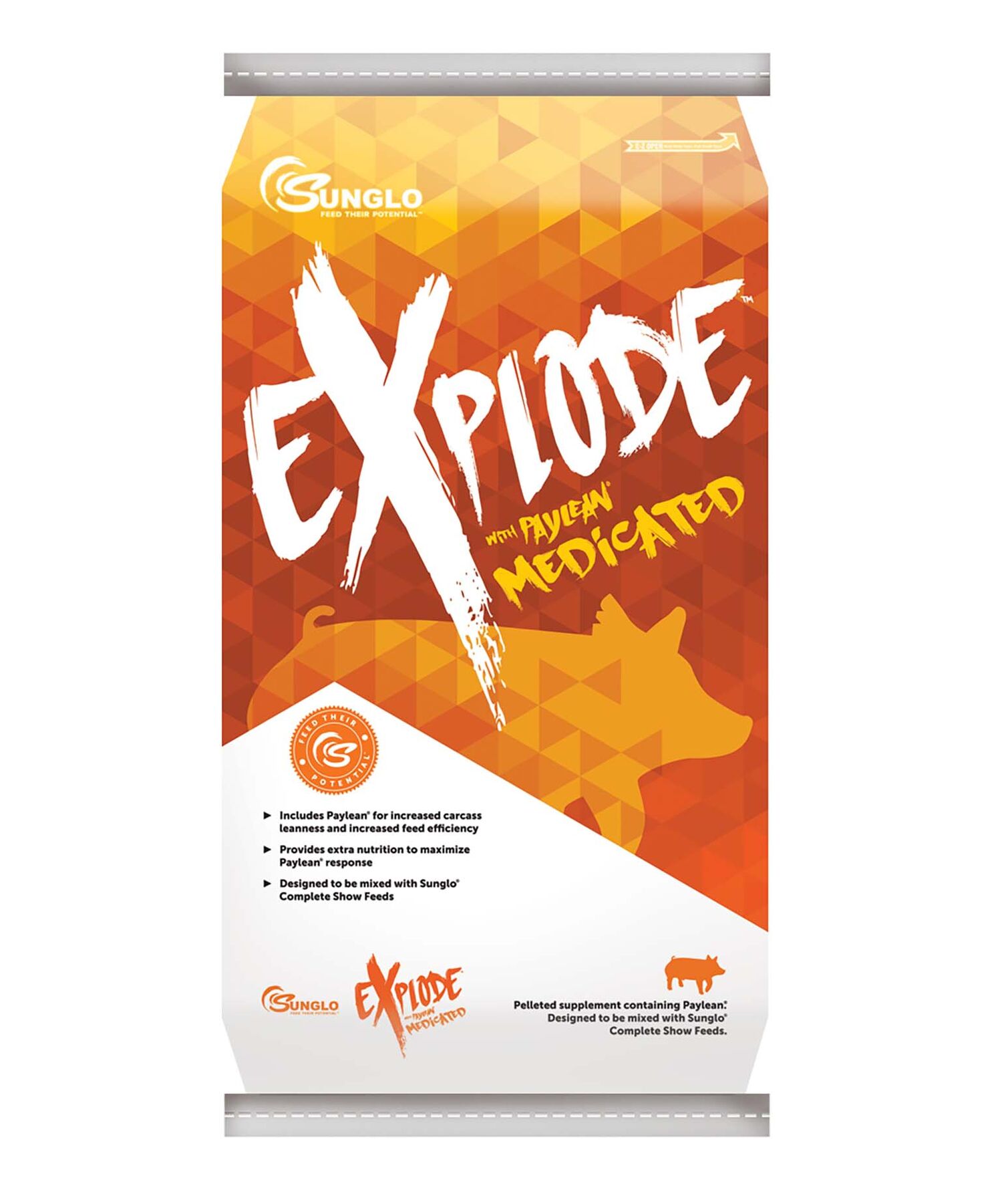 Sunglow Explode Medicated Pig Supplement, 25-Lb