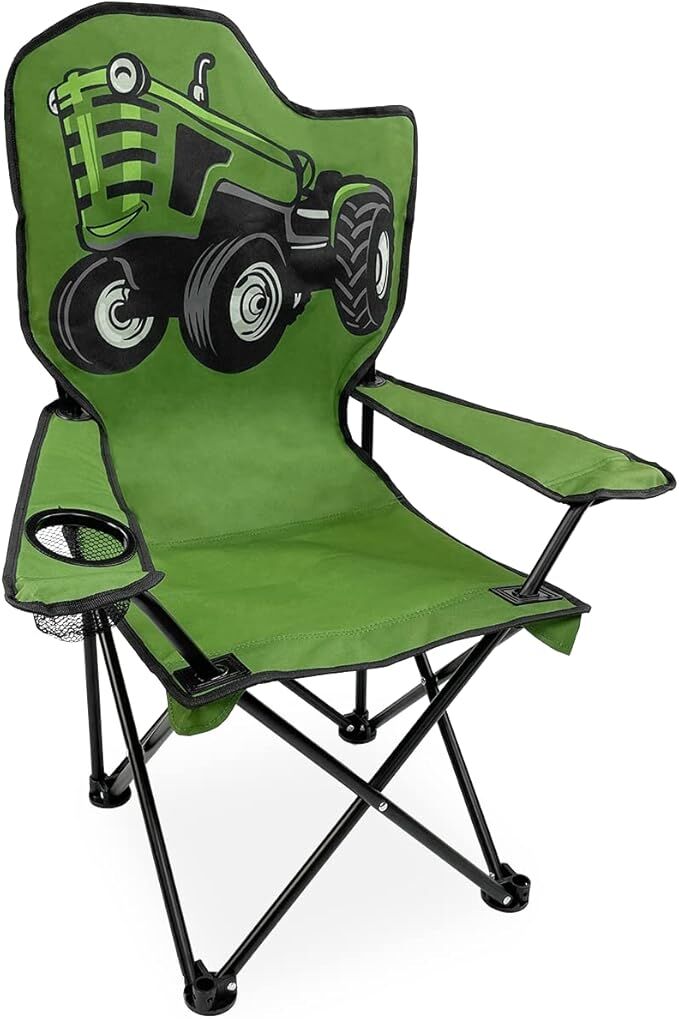 Black Sierra Kids' Green Tractor Camp Chair 