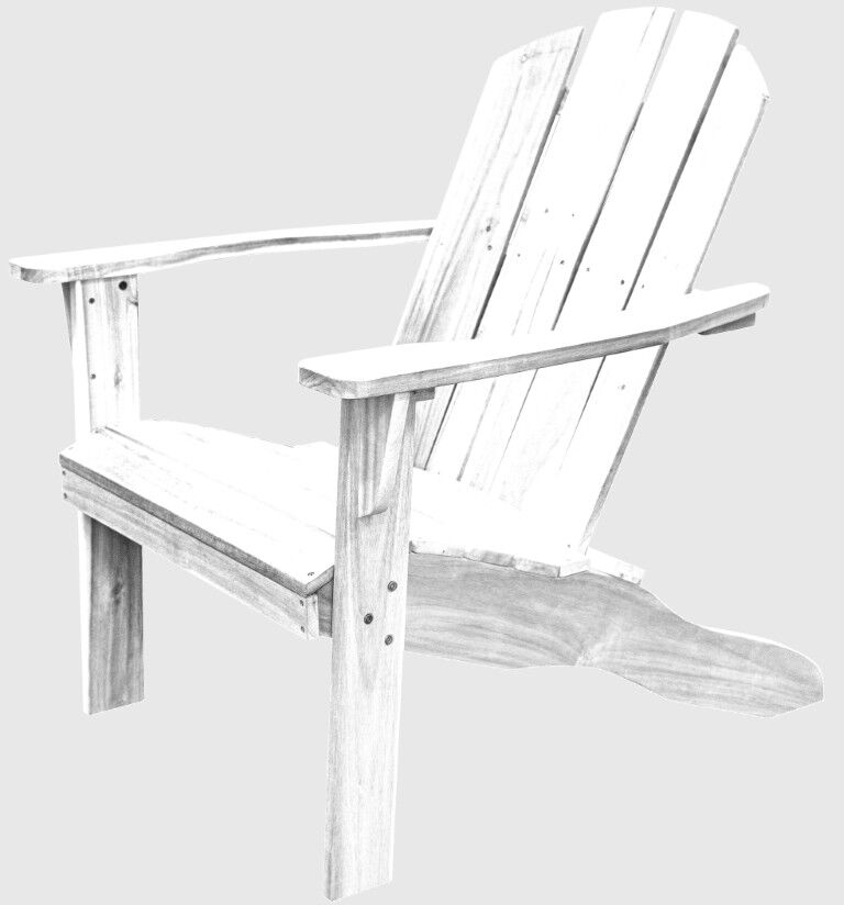 Livingscape Wood Adirondack Chair White