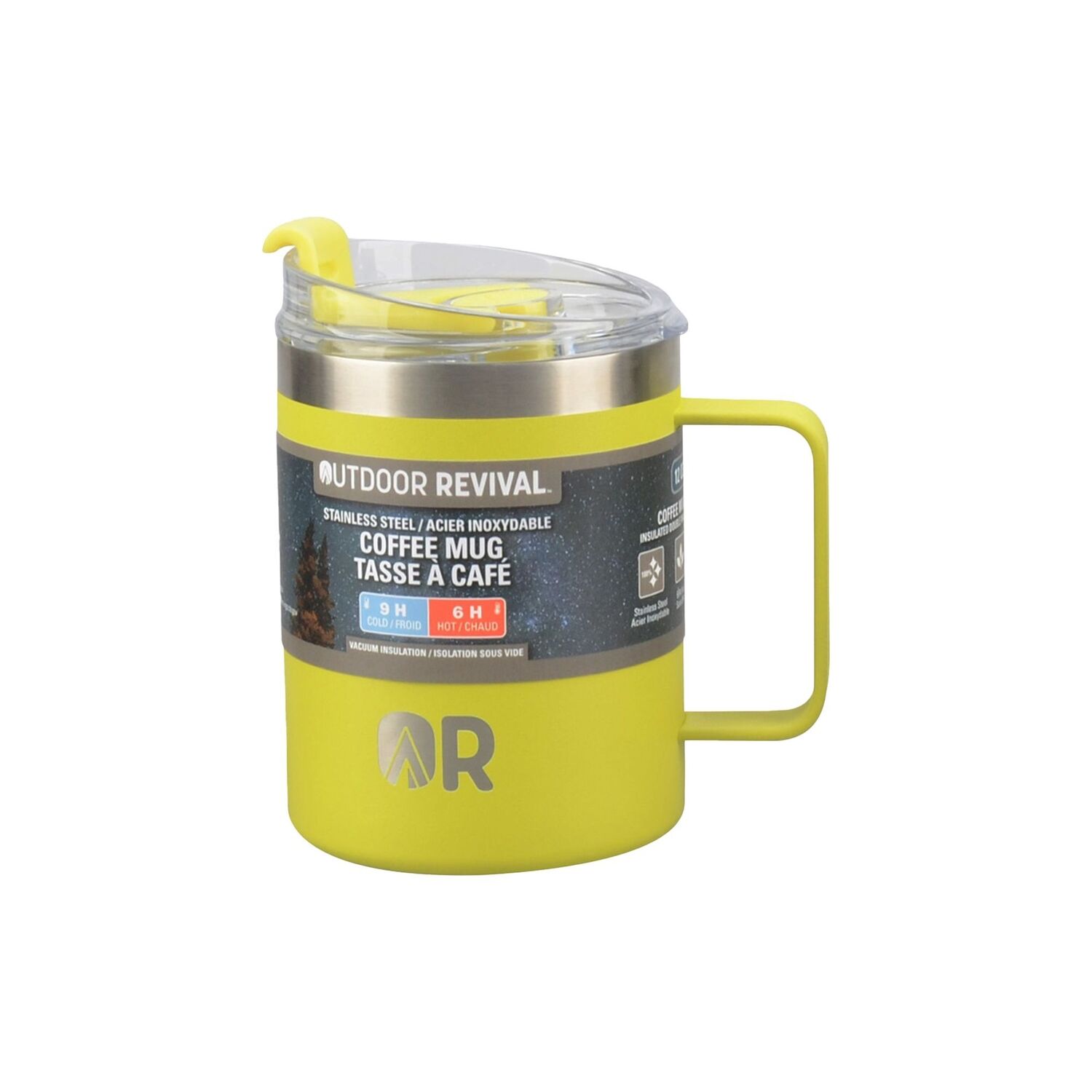 Outdoor Revival Stainless Steel Lime Green Coffee Mug, 12-Oz