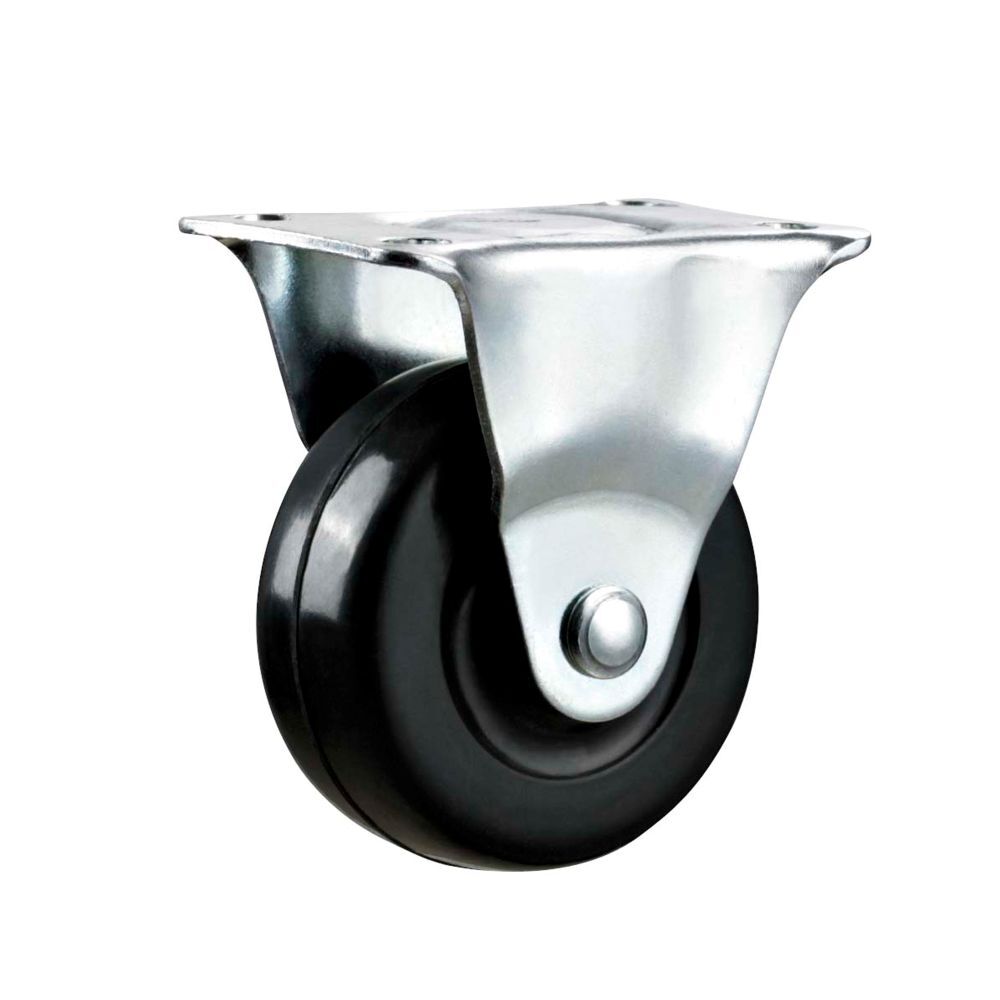 Precision Casters & Wheels 1-1/4-In Rigid Plate Rubber Caster