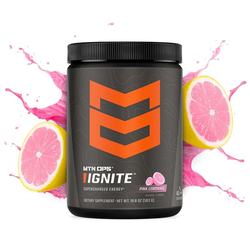 MTN OPS Ignite Supplements Pink Lemonade Flavor, 19.8-Oz