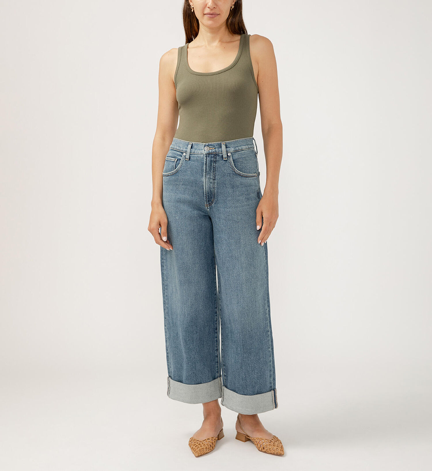 Silver Jeans Co. Women's Be Easy Cropped Wide Leg Jeans