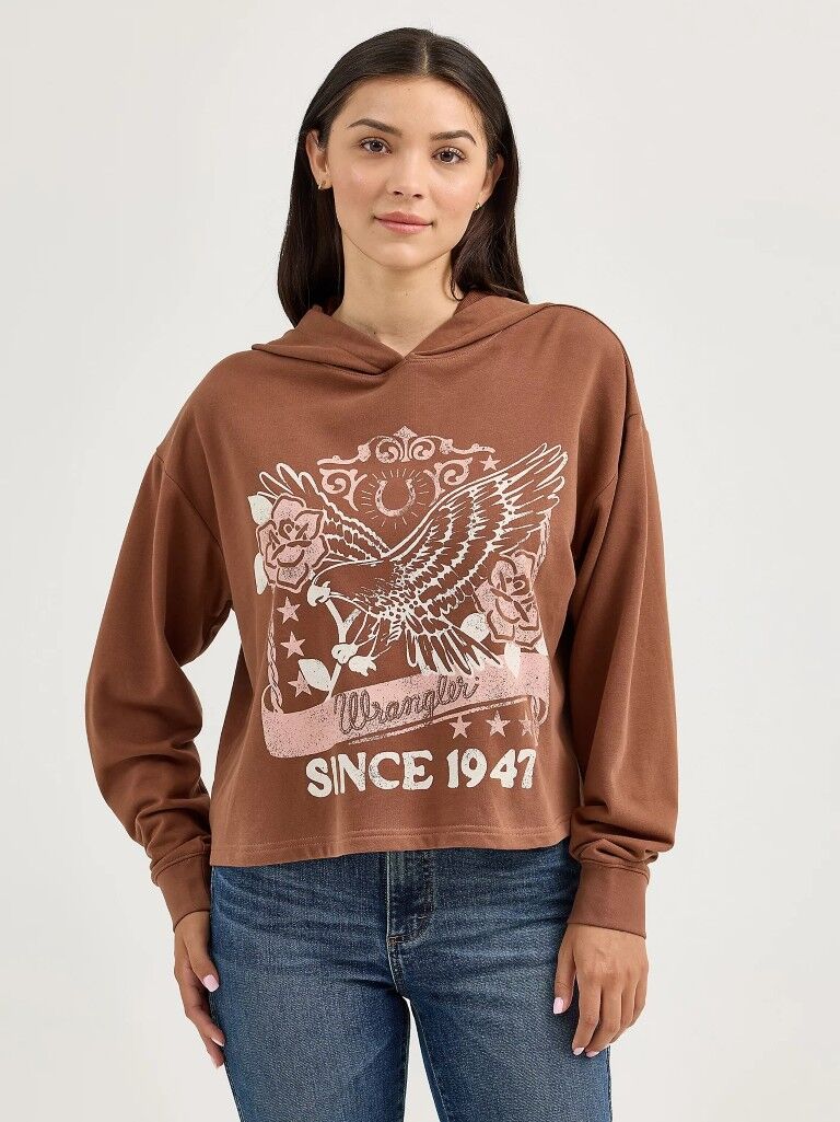 Wrangler Women's Graphic Cropped Relaxed Hoodie