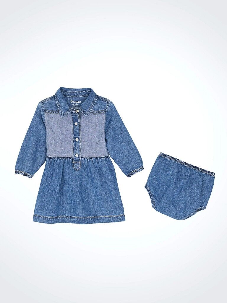 Wrangler Girl's Denim Western Snap Dress