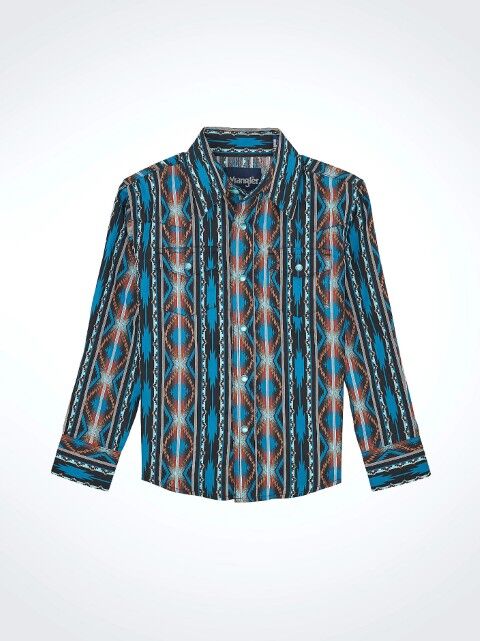 Wrangler Boy's Checotah Long Sleeve Western Snap Shirt
