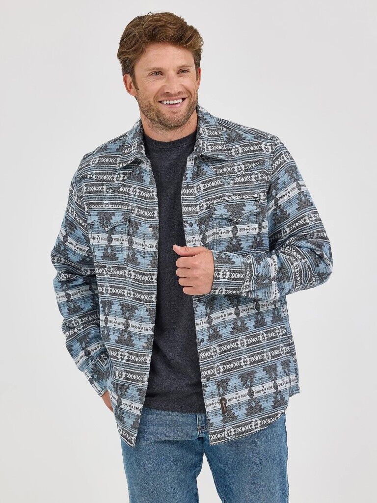 Wrangler Men's Retro Premium Jacquard Snap Shirt Jacket
