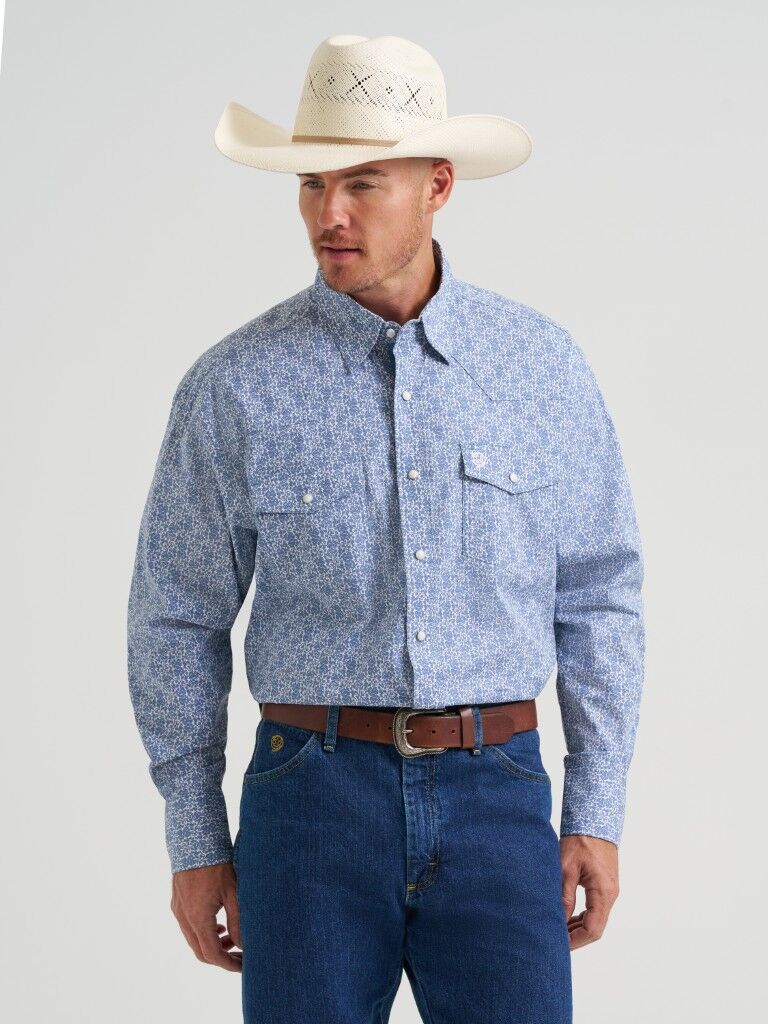 Wrangler Men's George Strait Collection Troubadour Two Pocket Long Sleeve Shirt