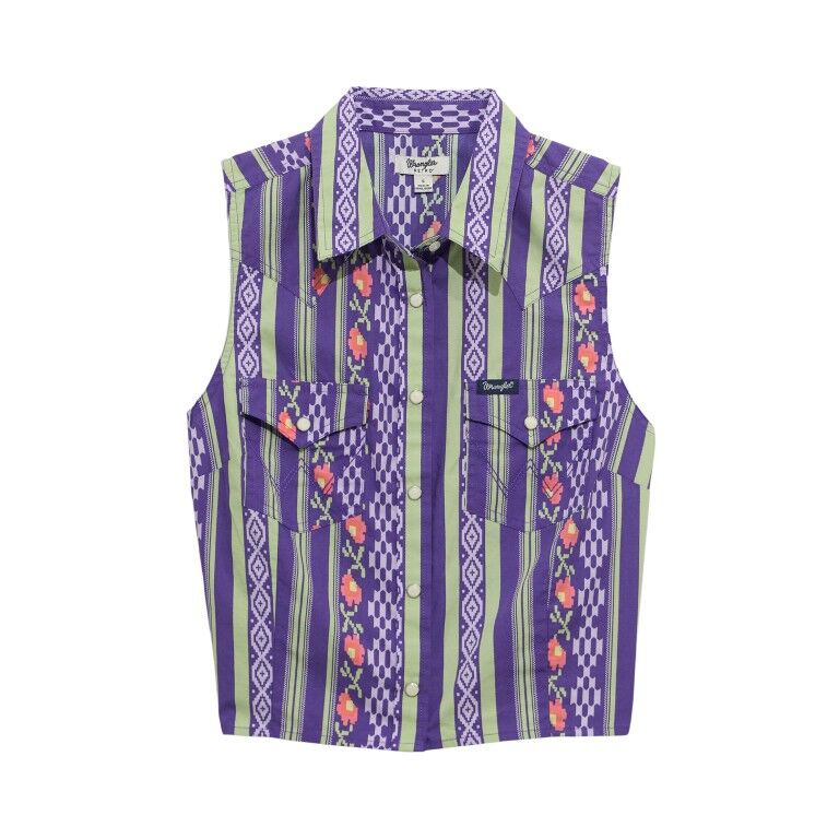 Wrangler Women's Retro Punchy Sleeveless Snap Shirt